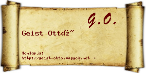 Geist Ottó névjegykártya